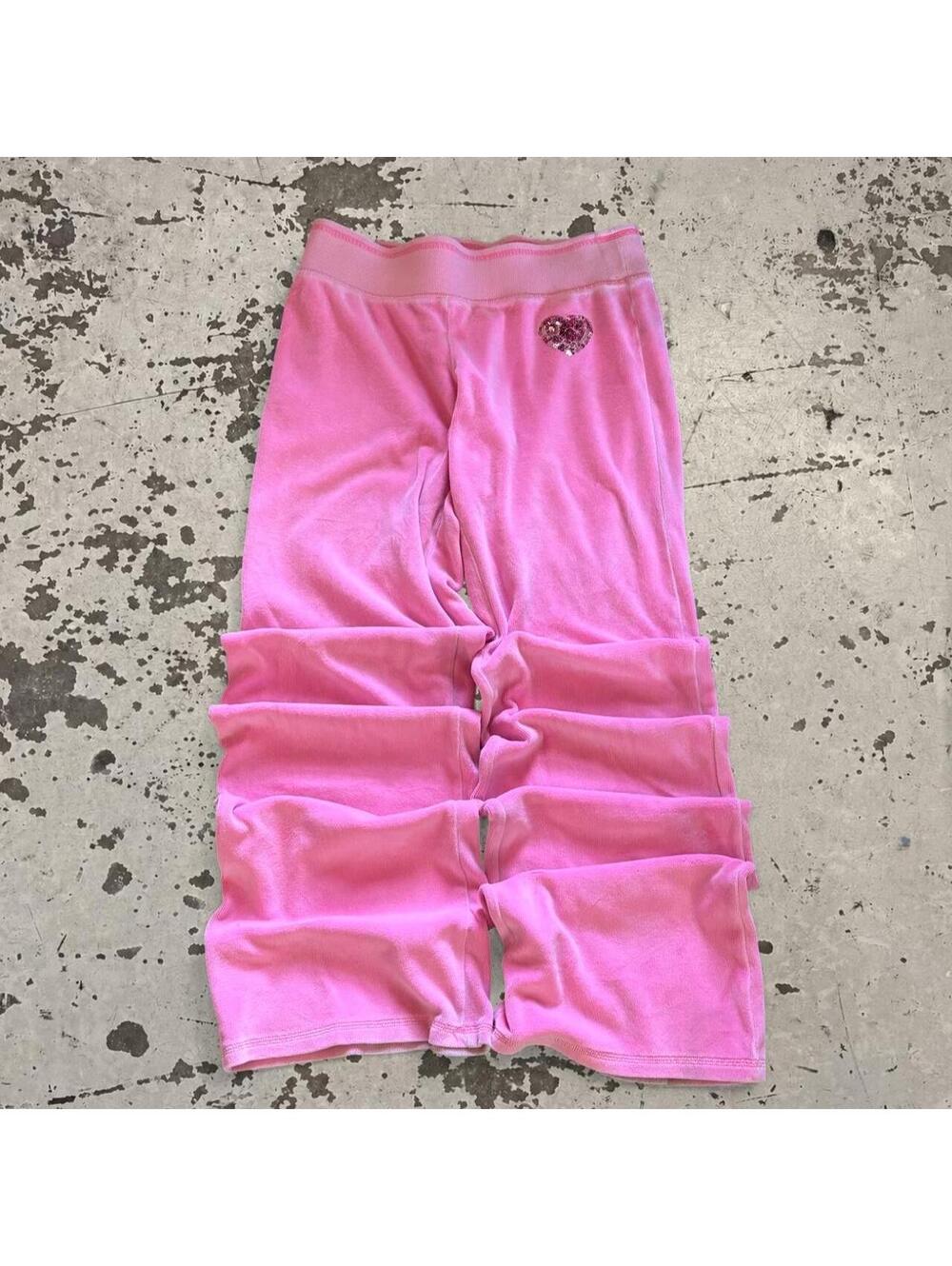 Womens Wide Leg Y2K Wide Leg Victoria Secret Pink Sweatpants Size XS